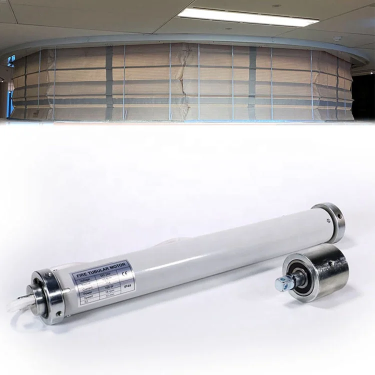 Linkage controller tubular motor for firefighting smoke curtain