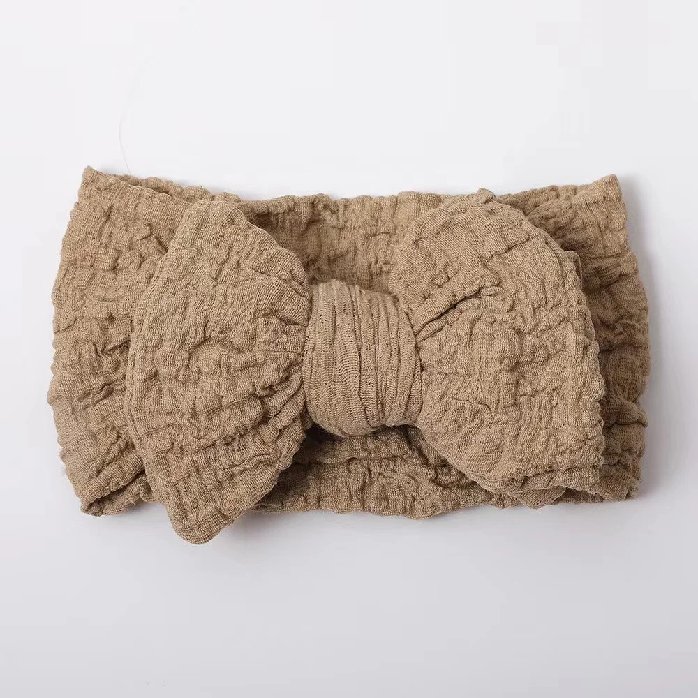Ins Stretchy Nylon Wrinkled Oversized top knot Knotted Turbans Headwraps For Baby Hair Bows Accessories