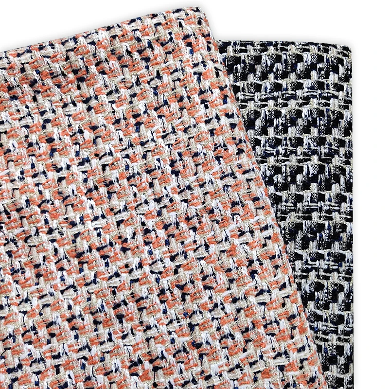 
New products knit tweed suede fabric composition polyester tweed fabric printed 