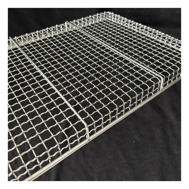 304 316 Stainless Steel Wire Mesh Oven Tray Cooling Rack Thick Wire Bread Drying Tray