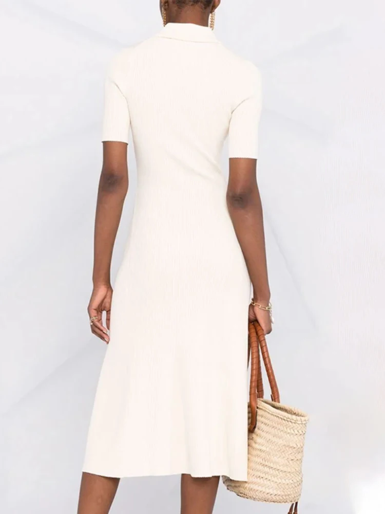 Популярная Женская трикотажная юбка средней длины из модального хлопка с коротким рукавом и пуговицами