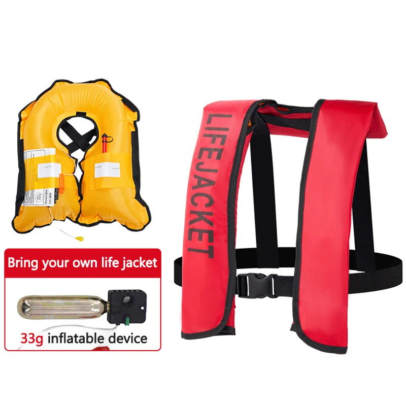 Jinteng Automatic 100N inflatable swimming portable marine adult PFD neoprene life jacket kids swimming Vest