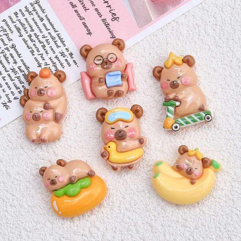 Cute 3d Bear Resin Charms Lovely Cartoon Bear Slime Beads Embellishments Scrapbooking Supplies For Diy Crafts