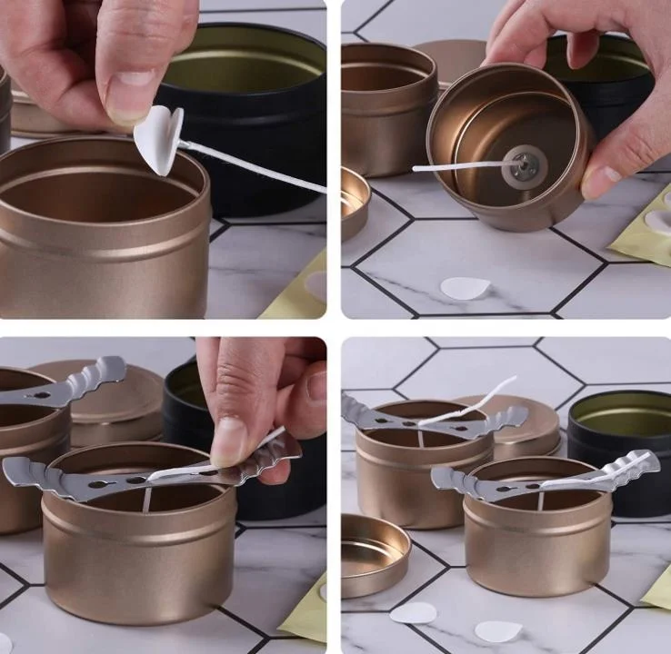 Custom printed 2 oz 4oz 8 oz seamless metal candles tin containers empty travel tin jars matte black candle tins can