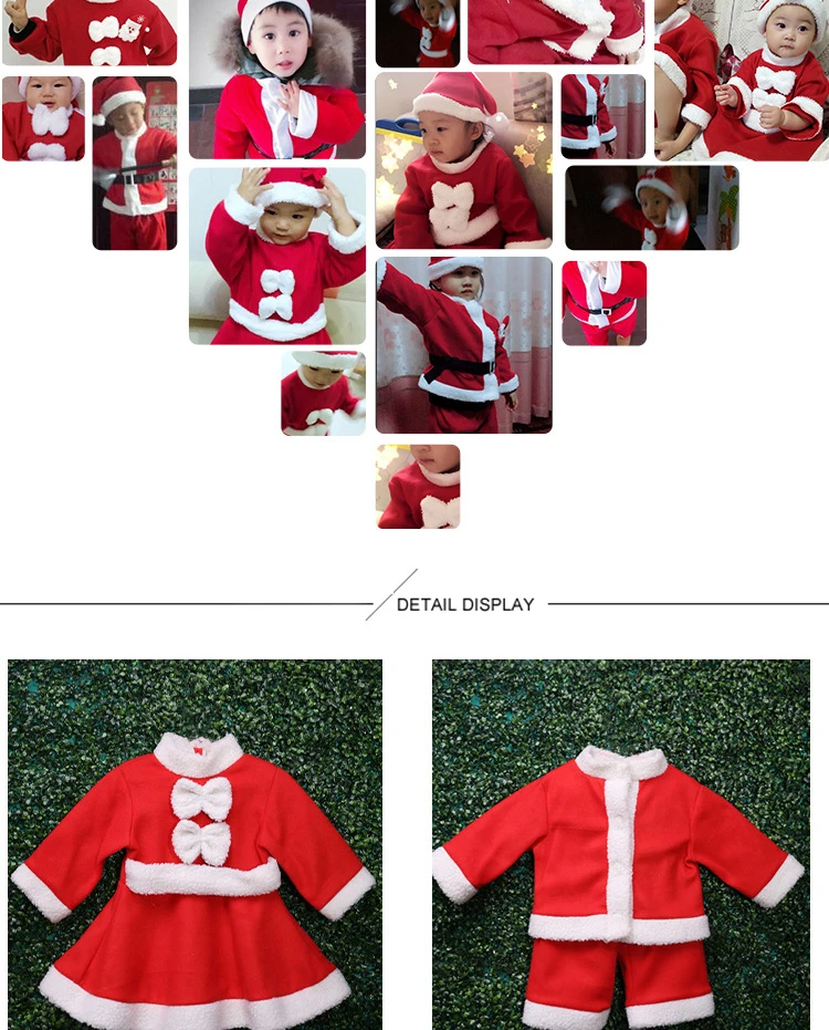 
Baby clothes dresses for Santa Claus Christmas Suit 