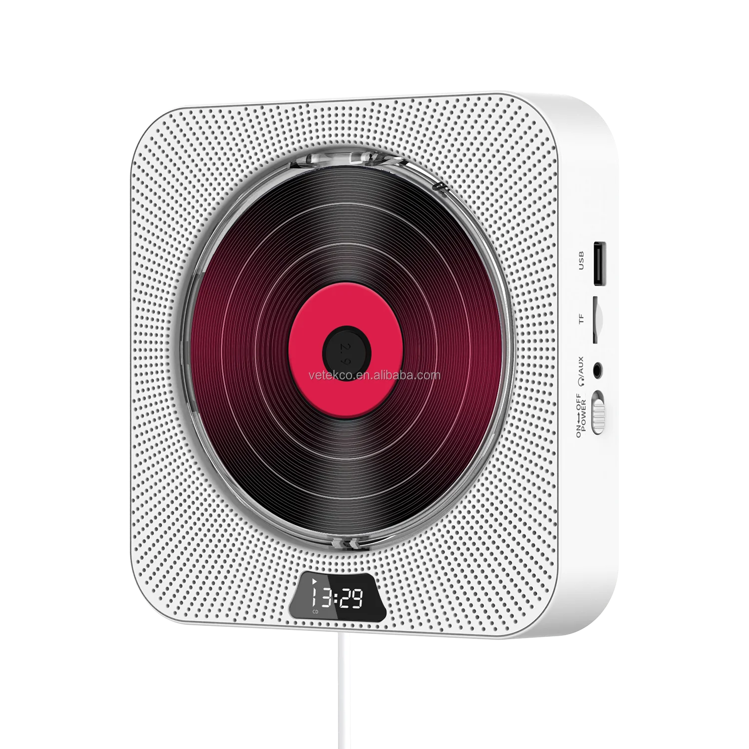 Desktop CD Player for Home, Bluetooth with Speakers, Wall Mounted, Remote Control, FM Radio