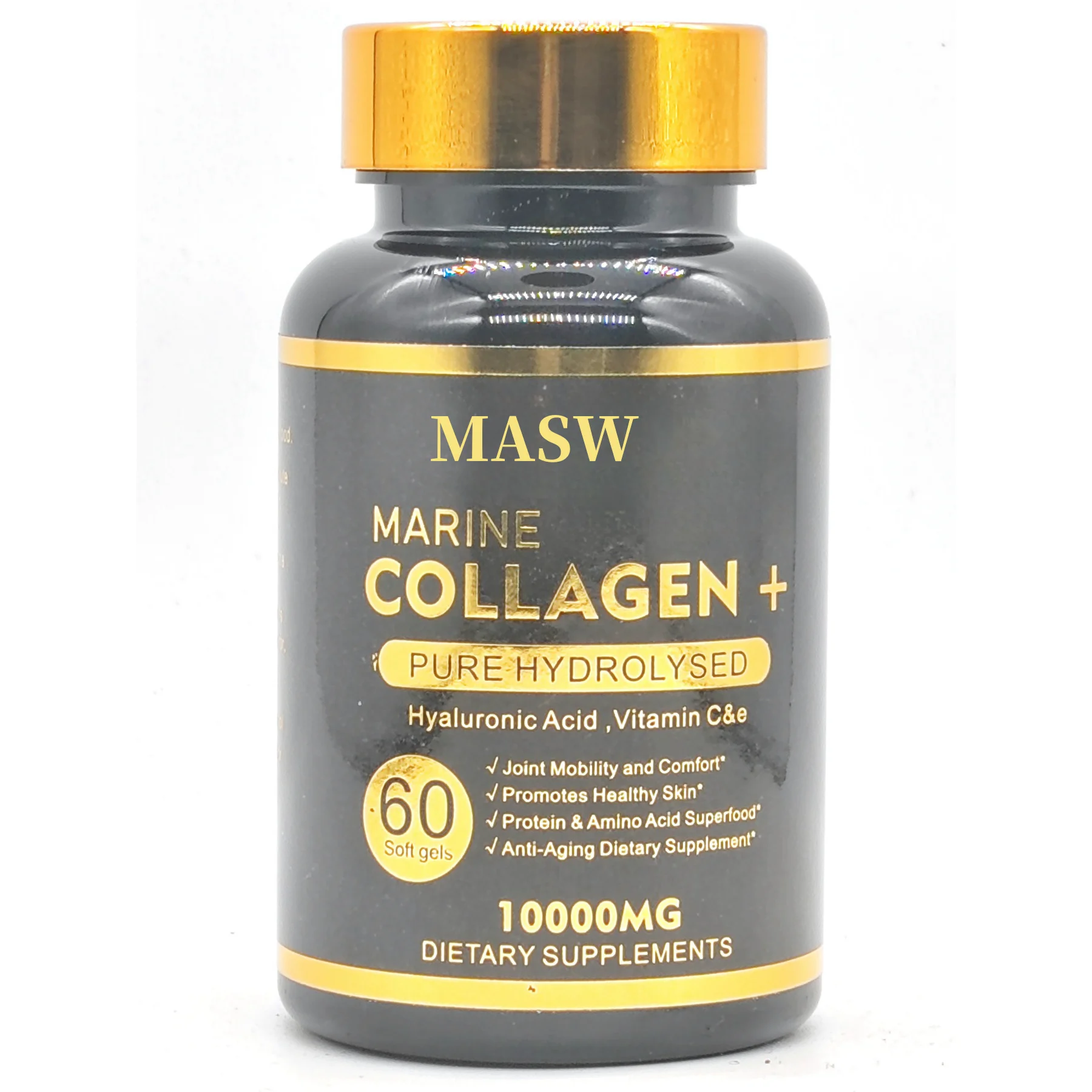 OEM Customized Marine Collagen  Drink Fish Collagen Peptide Capsule For Skin Whitening Glowing Hair Nails Supplement