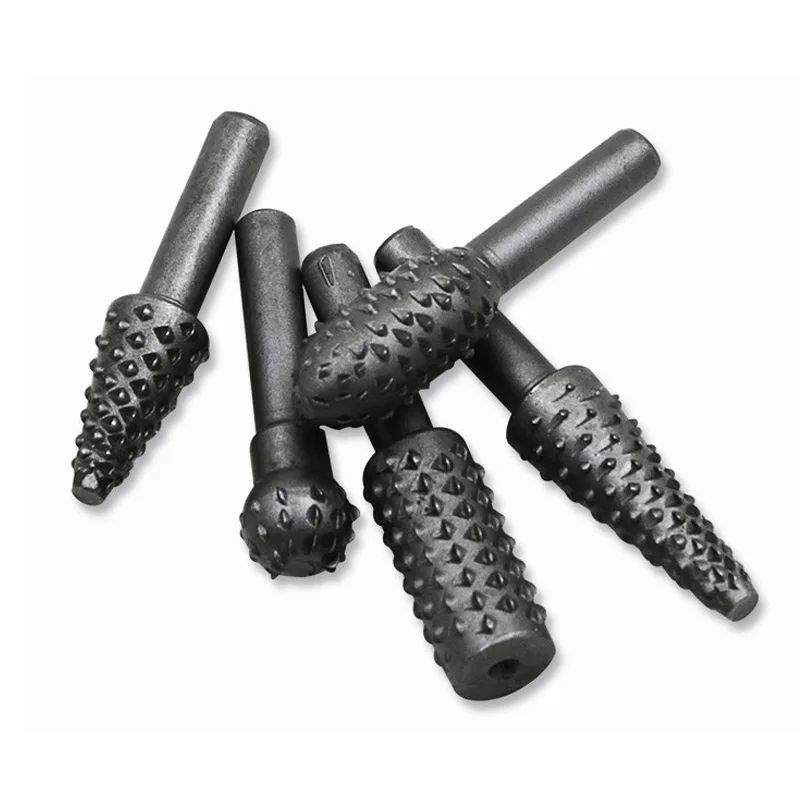 5Pcs 1/4' Drill Bit Rotary Rasp File Set for Woodworking Knife Wood Carving Tool Carpentry Wood Cutting Tools WorkDrill Bit Set