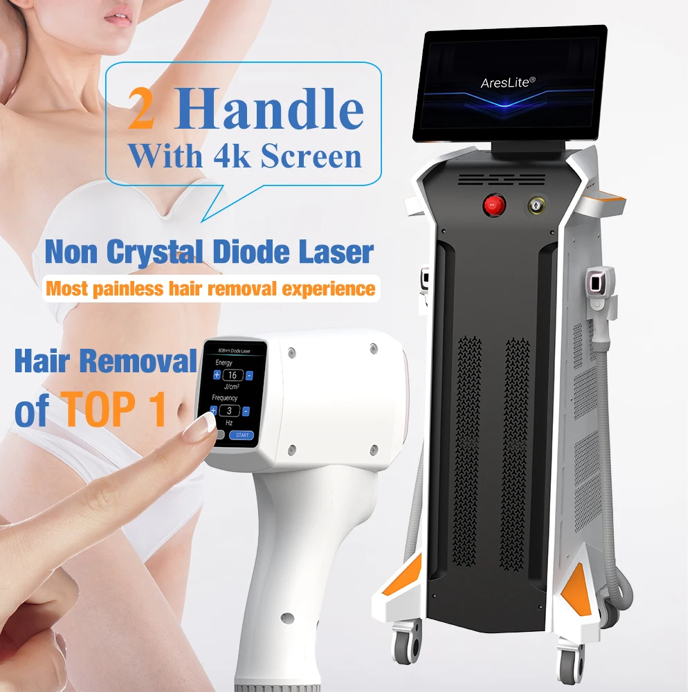 Areslite 2000W 3000W Powerful 810 808Nm Ice Diodo 4 Wave Diode Laser Depilation 808 Nm Hair Removal 4 Waves Medical Machine