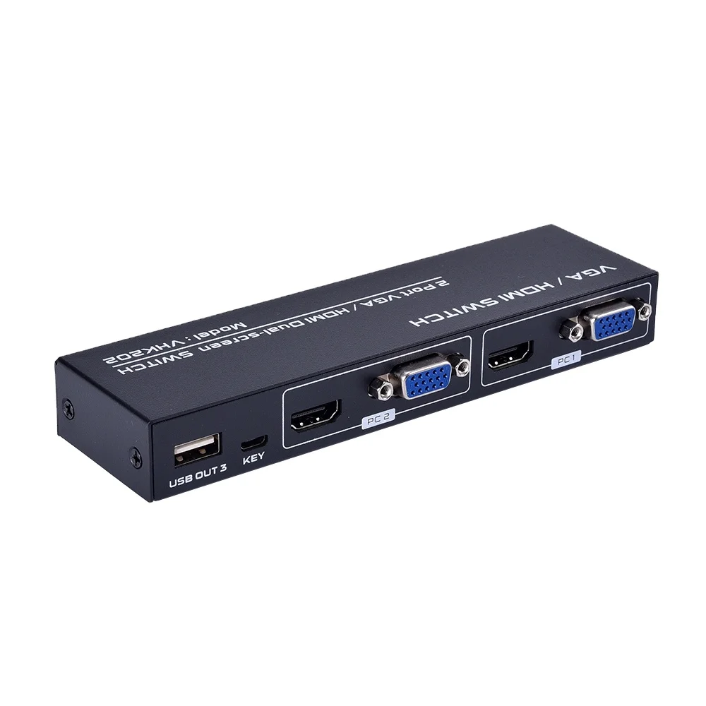 FJ-VHK202 4-Port USB KVM Switch with HDMI Input Monitor KVM Switch