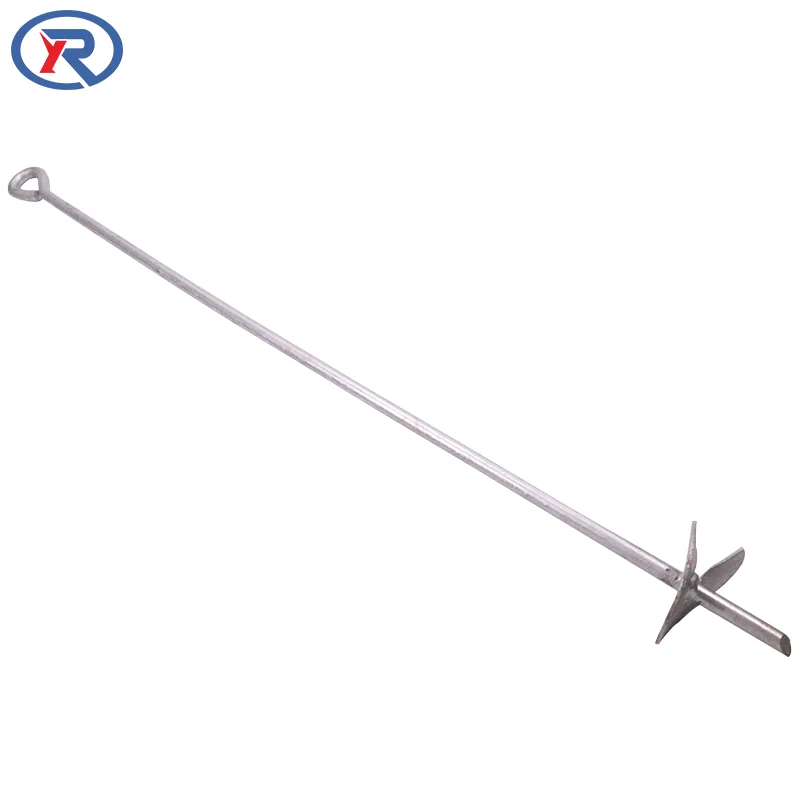 Hot dipped galvanized earth anchors pole post drilling farm ground using/Heavy duty steel metal red painted ground screw anchors