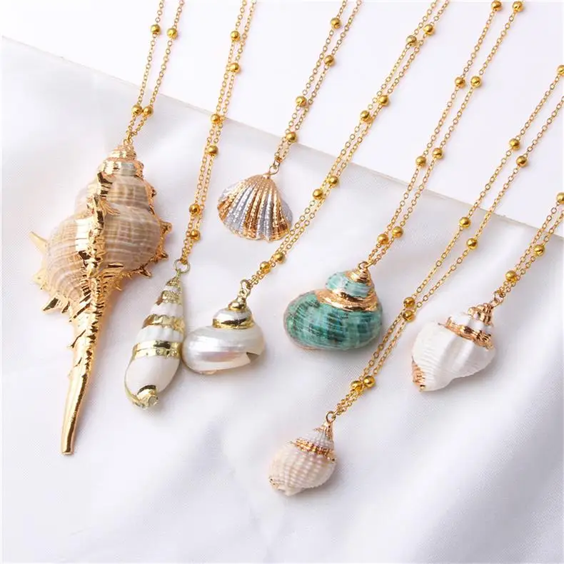Boho Seashell 2021 Fashion Real Natural Shell Necklace Pendant for Women Necklace Jewelry