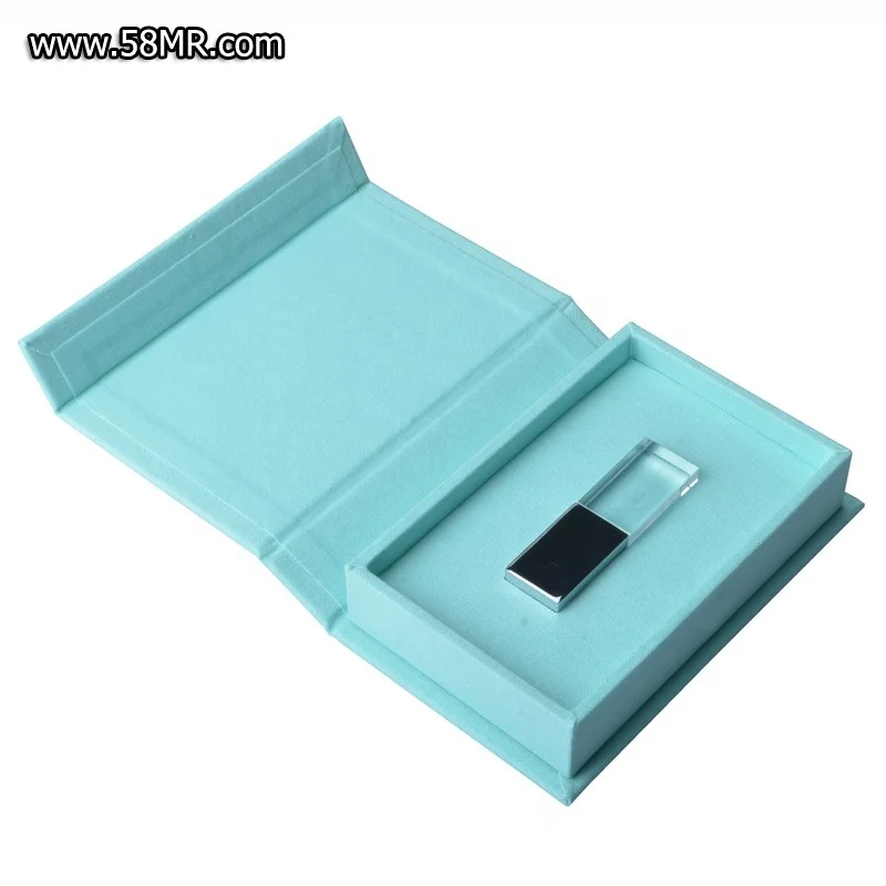 wedding fabric crystal USB stick flash drive presentation gift box