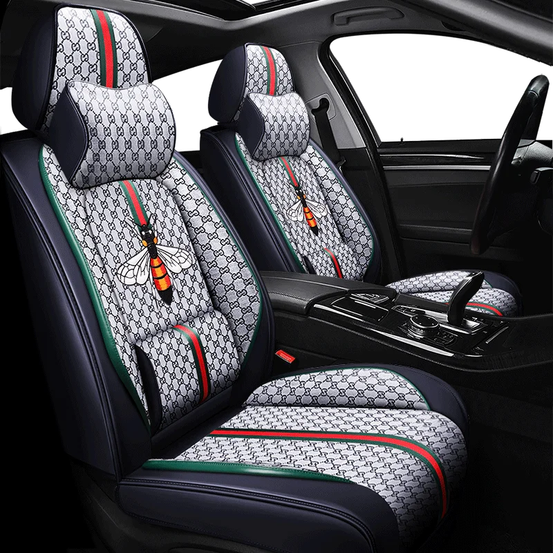 High Quality Polyester Leather Car Seat Covers Luxury Cushion Covers Car Seat Decoration Accessories