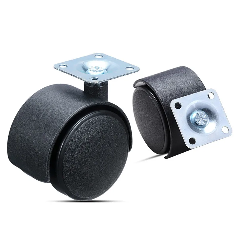 PH043 Furniture Wheel Table Caster 30mm 40mm 48mm Plate without Brake Swivel Castor Wheels Replace Trolley Cart Roller Black