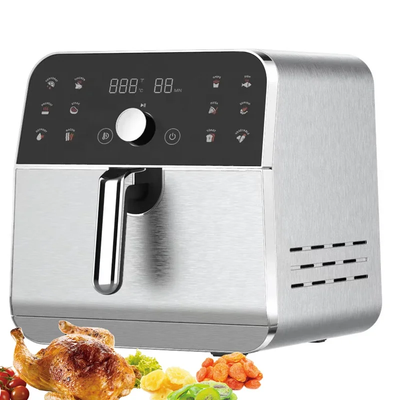 Professional Air Fryer Xxl 2000W Whole Body Stainless Steel Full Cover air Flyer 7L 8L 9L 10L Square Air Fryer Digital