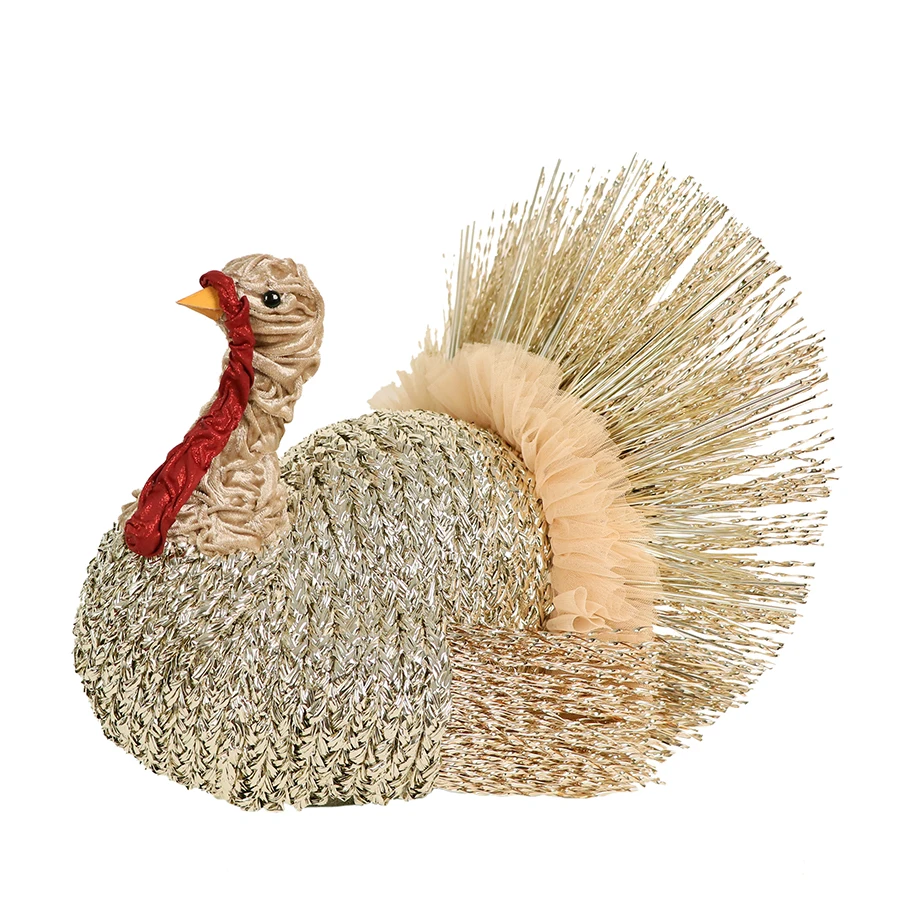 New Design Woven Handmade Turkeys Thanksgiving  Decoration For Home Harvest Decorative