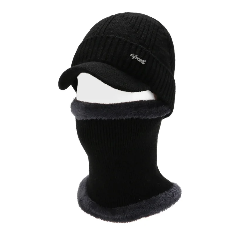 2023 New Fashion Mens Winter Hats and Scarves Beanie Knit Scarf Hat Set