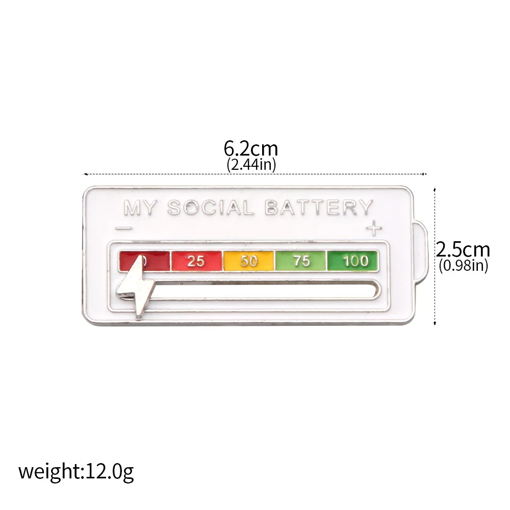 Hot Sales Expression Battery Power Key Chain Pendant Metal Enamel Badge Rotating Wheel Social Brooch