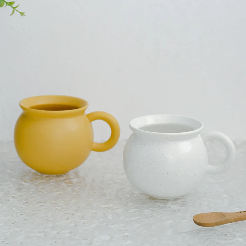 Matte honey pot ceramic coffee cup milk tea cup 300ml
