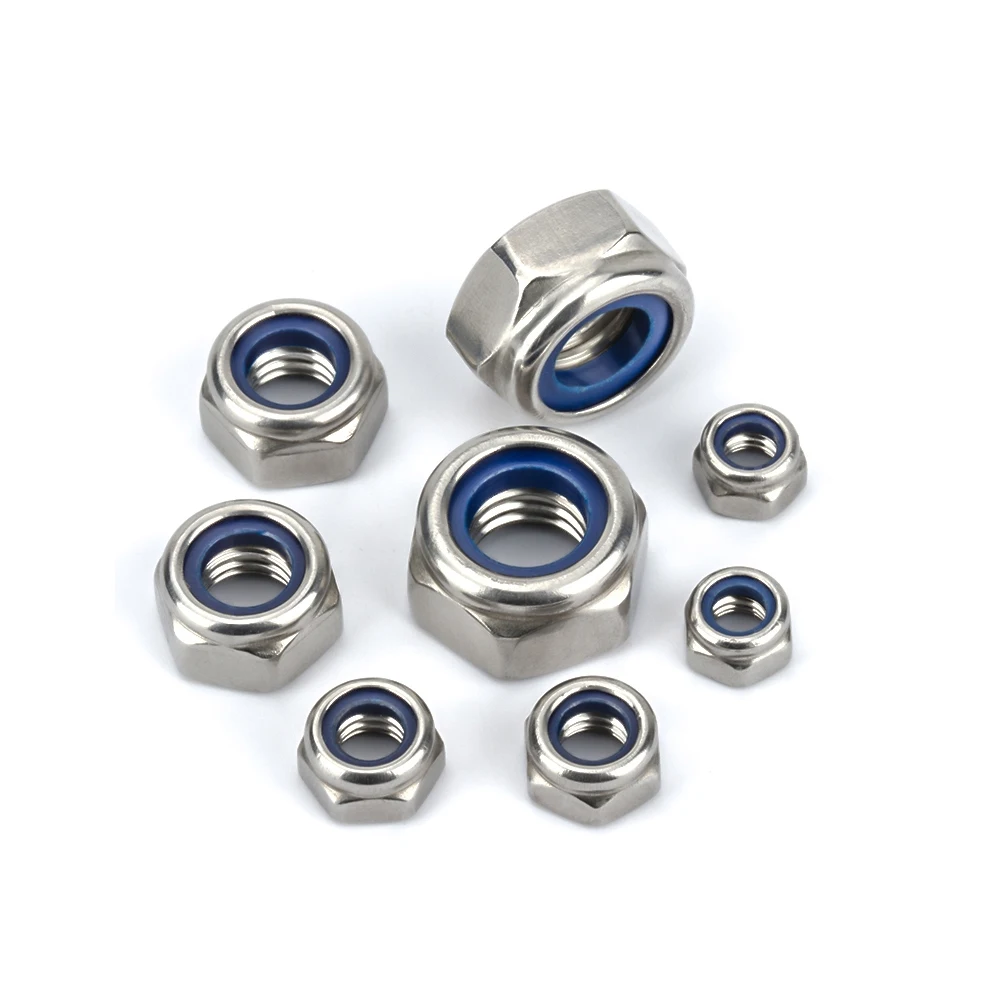 Nylon lock nut m6 m8 m24 stainless steel Insert nut hex nylon lock nut