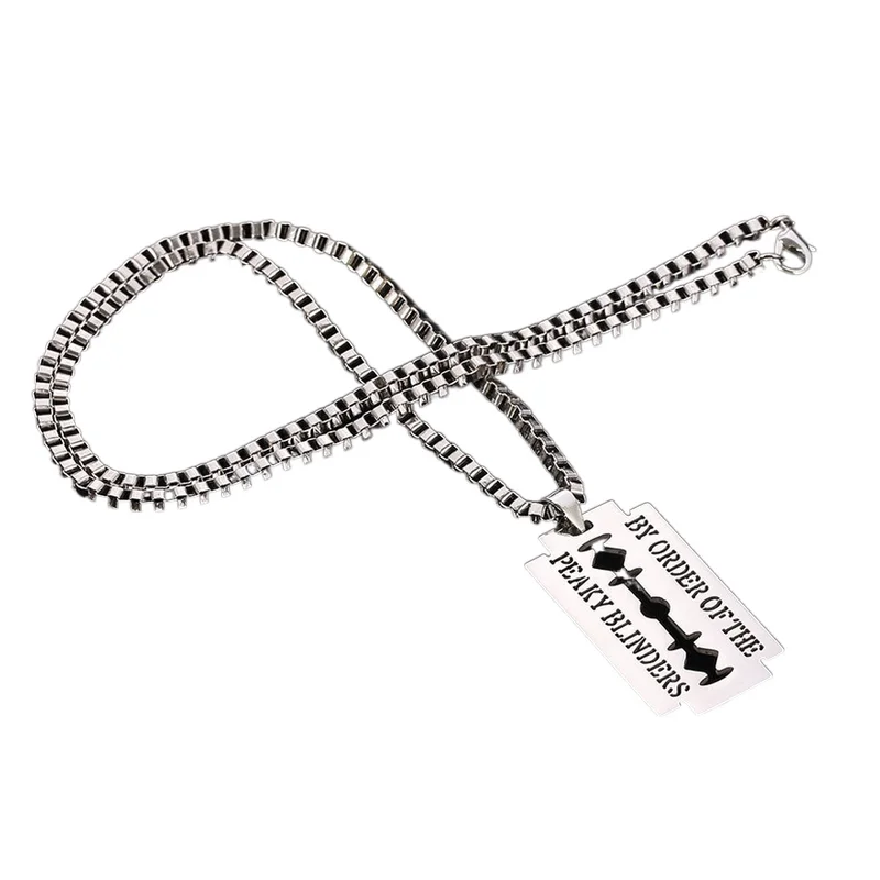 In stock  Peaky Blinders Stainless steel blade necklace hip hop pendant