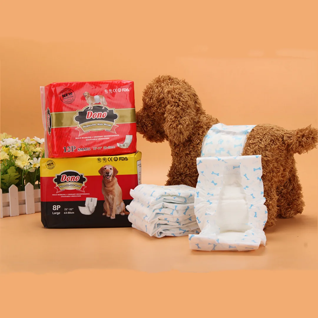 Manufacturer Wholesale  Male Wraps Dog Diapers Super Absorbent Leak Proof Dono Disposable Dog Soft Diapers