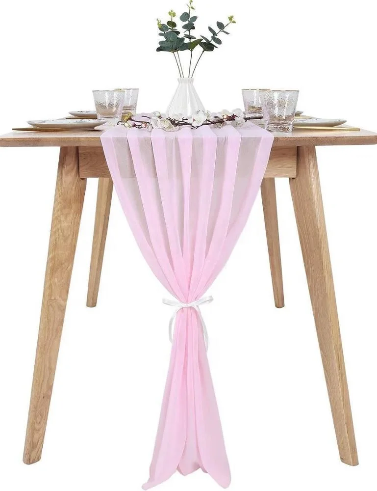 Лидер продаж, элегантная романтичная шифоновая скатерть для украшения свадебной вечеринки