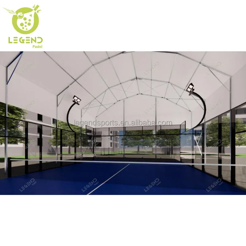 Factory Padel Tennis Court Tent Cover Panoramic Padel Court With Roof Tent for sale Padel and Tennis Sports Court Tent cover