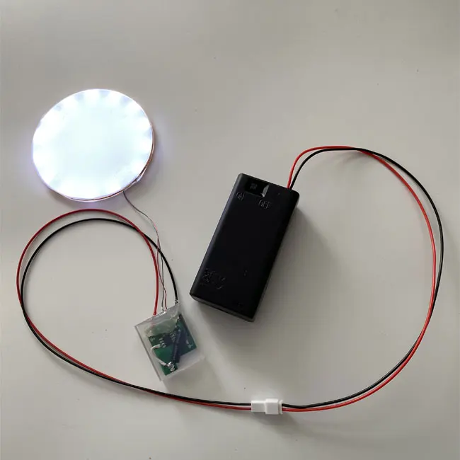 Fashion customized circle panel led light for schoolbag, bright led strip for bag