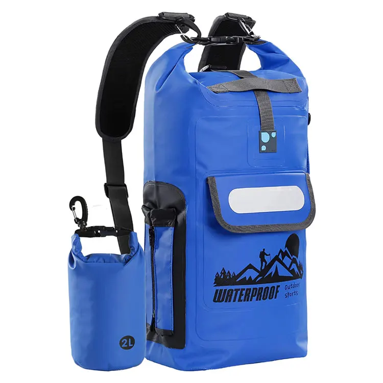 Kayaking boating dry back pack outdoor, 500D waterproof dry tarpaulin backpack with shoulder strap