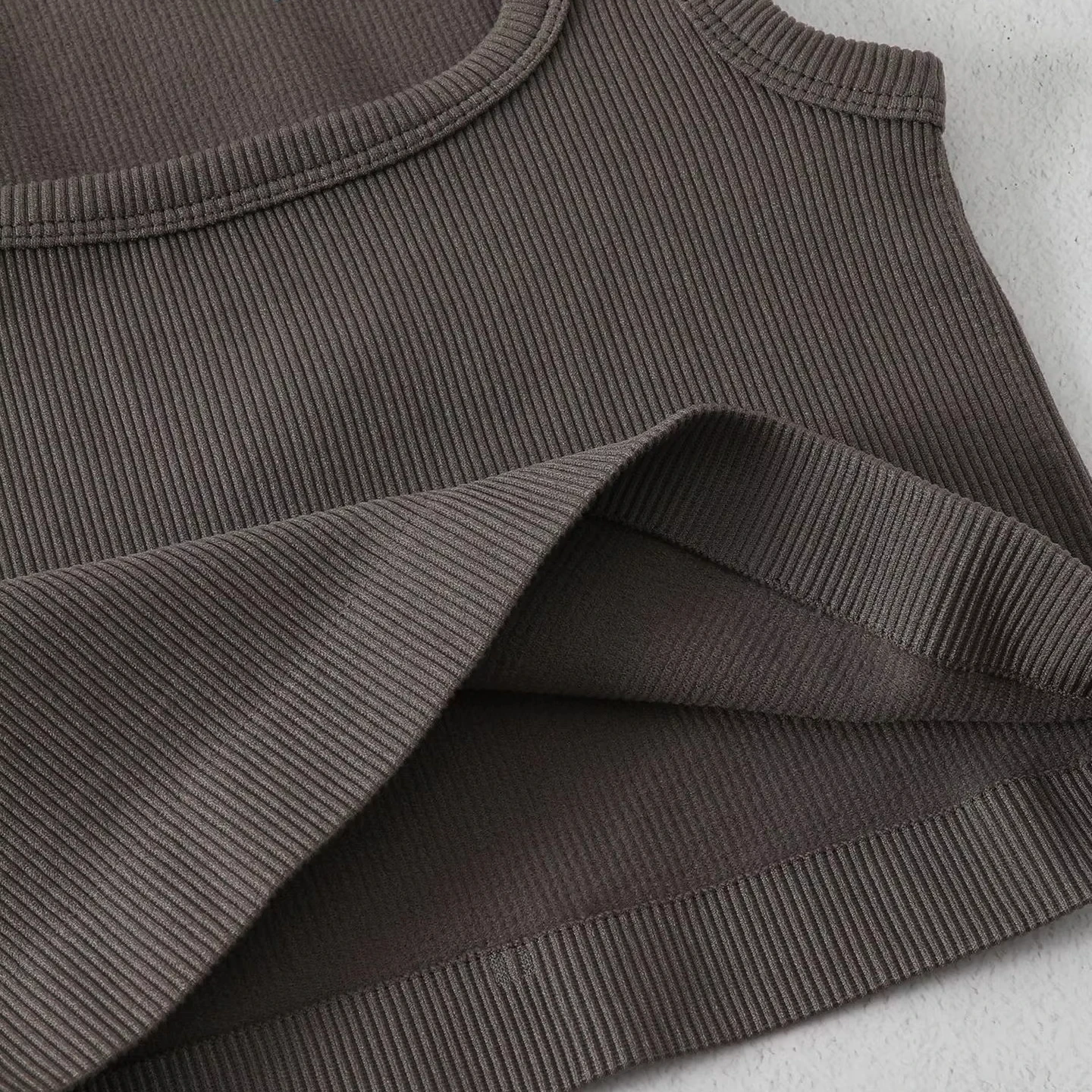 Solid Color Square Collar Sleeveless Ribbed Slim Fit Basic Racerback Vest Quick-dry Breathable Running Fitness Crop Tank Top