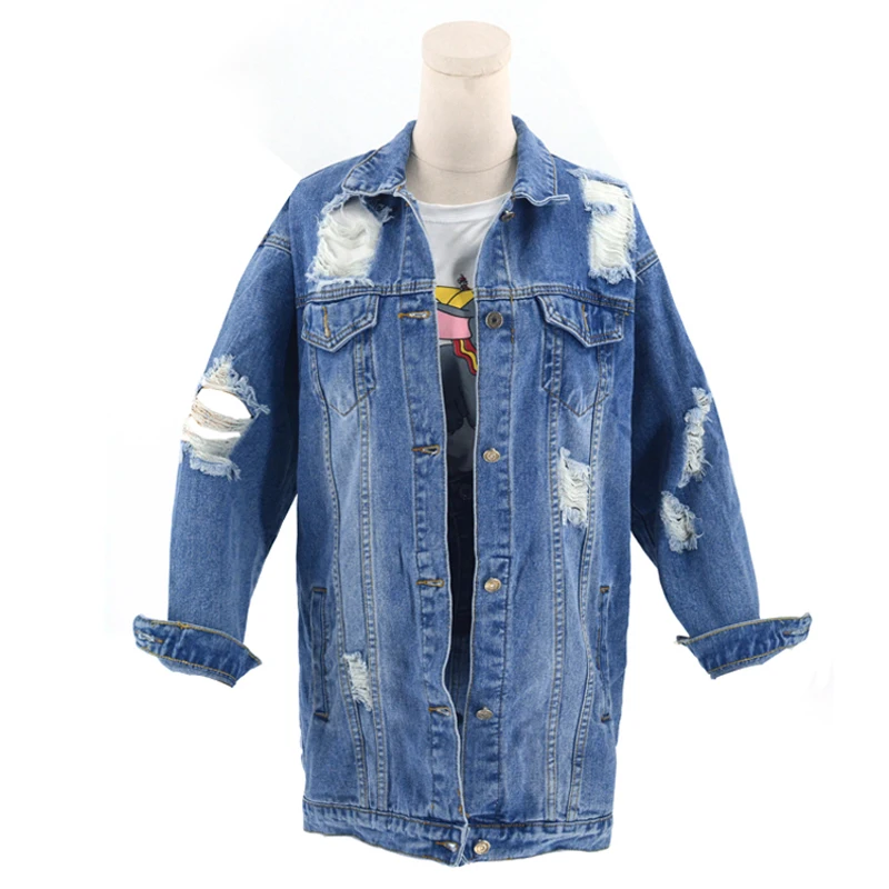 
Customize Your Own Sequin Printed Casual Loose Long Sleeve Jacket Women Denim Jacket Fall Jean Jackets 