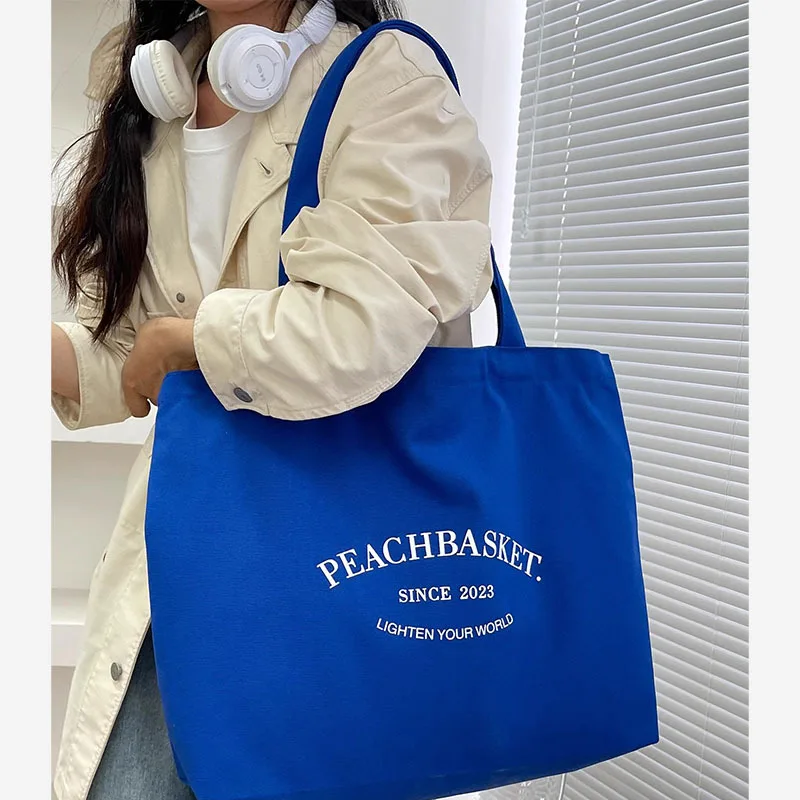 Canvas Tote Bag Reusable Grocery Shopping Bags Blank Beach Bags Suitable For Wedding Birthday Holiday With Logo Printed