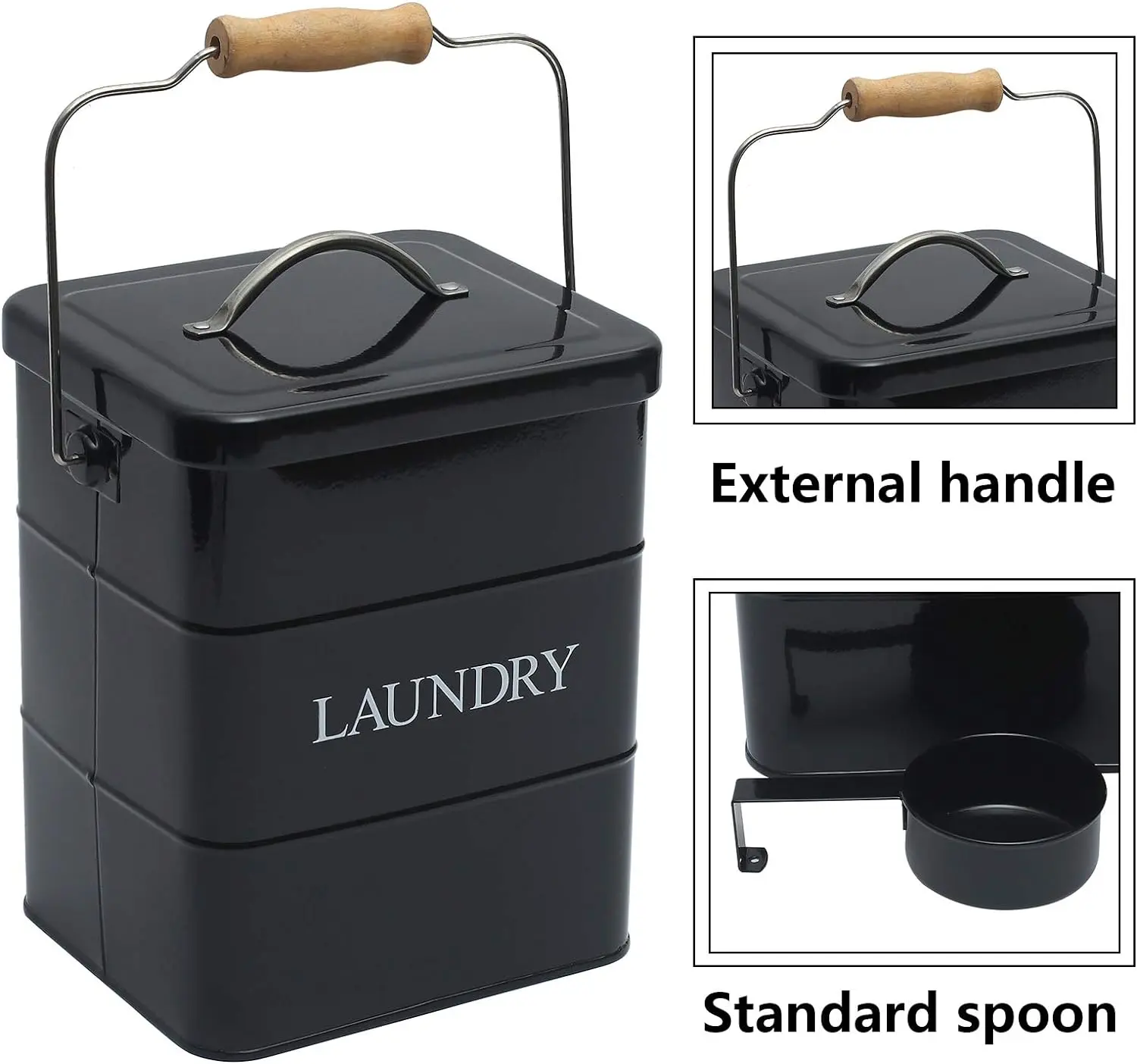 Laundry Detergent Container for Powder, Beads, and Pods, White Laundry Canister with Scoop for Bathroom Organizing and Storage