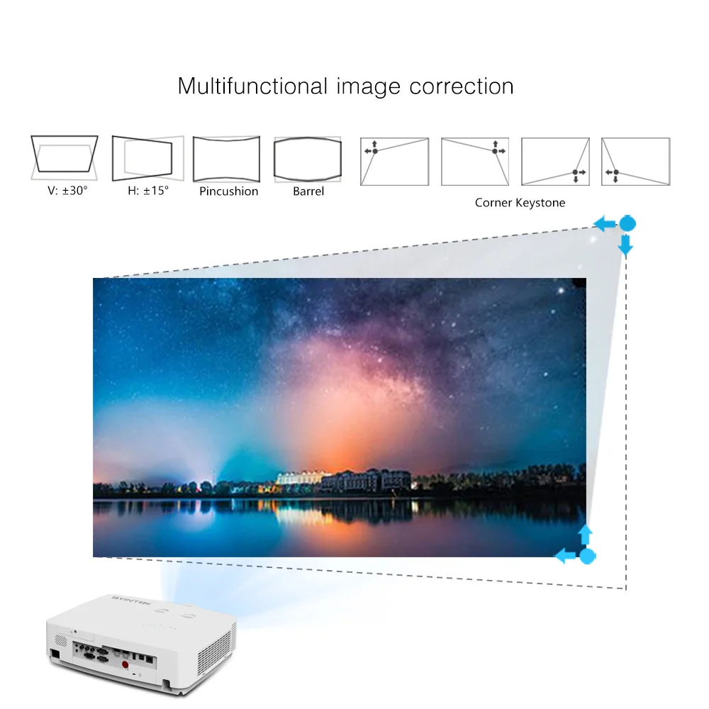 BYINTEK 18 Years Factory K400 Wholesale 5000 Lumens Outdoor Movie Projecteur 3D 4K Projector 4k Home Theater Advertising