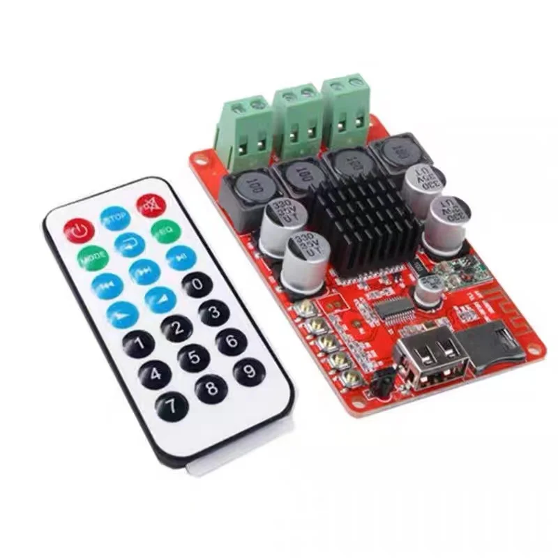 TPA3116 50W+50W BT Receiver Digital Audio Amplifier Board TF card U disk player FM Radio With Remote control