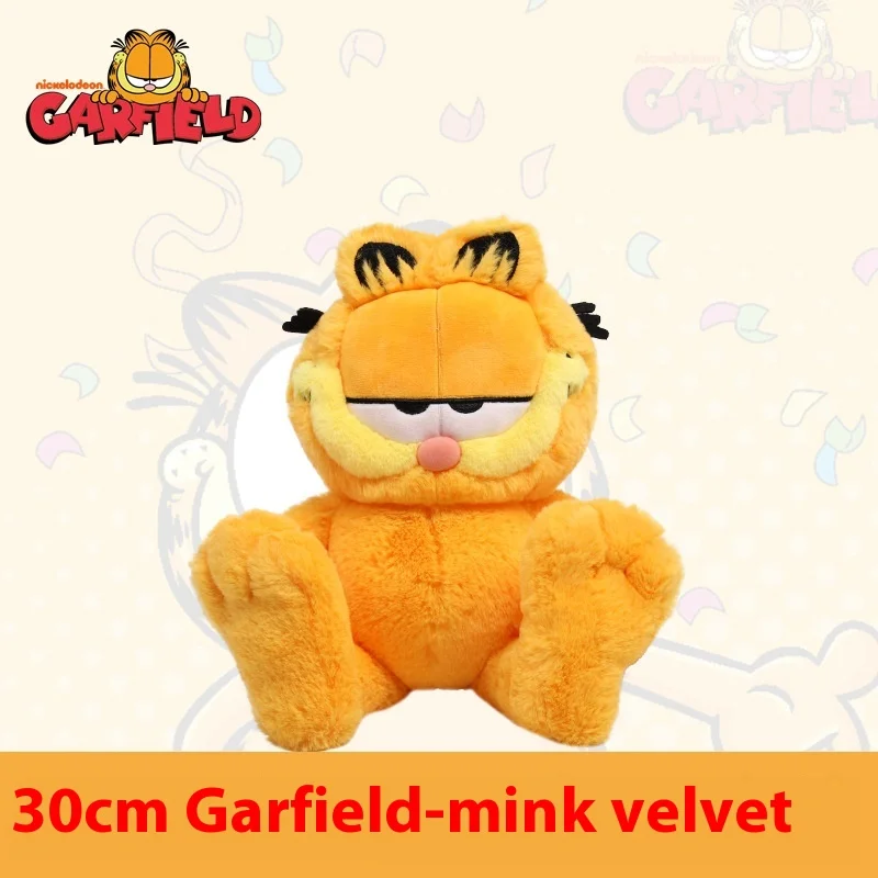 Authentic Orange Garfield Movie-Style Plush Stuffed Toy Soft Fat Cat Embroidered Unisex PP Filled Perfect Birthday Gift