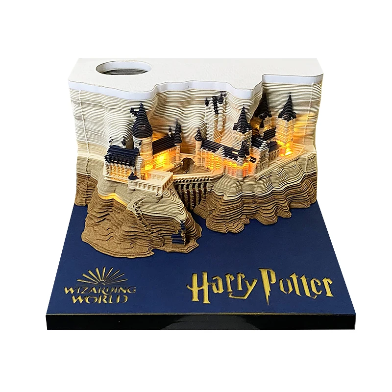 Personalized Harry Movie Potter Hogwarts Castle Custom Words Acrylic Pen Holder With Paper Notes