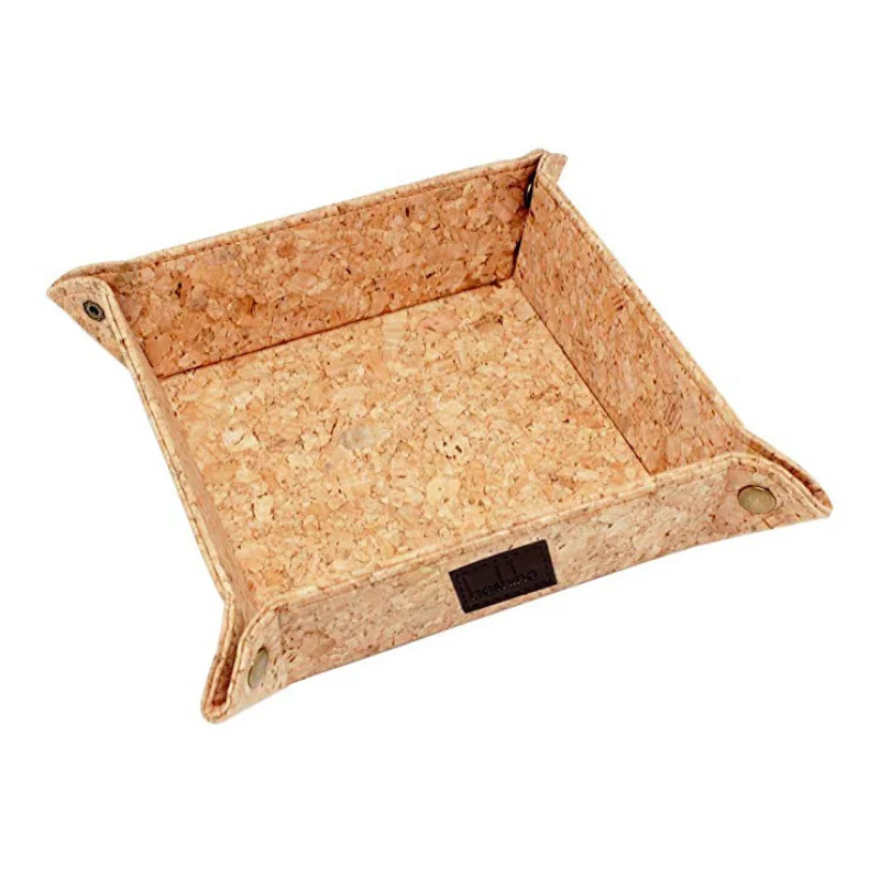 Home Decor PU Leather Desktop Coin Key Tray  Entryway Storage Trays Folding Tray for Table Storage