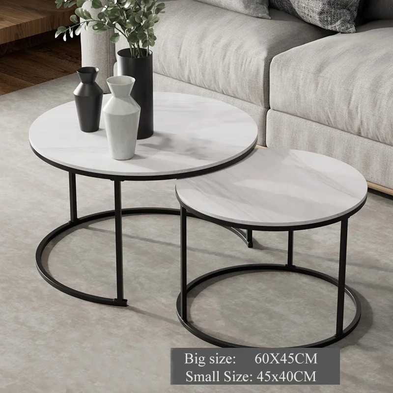 Light luxury coffee table side table round simple modern home living room small tea tables