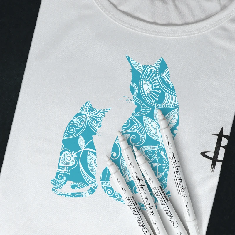 Hot Sell Twin Tip T-Shirt Cloth Art White Color Fabric Marker Pen Diy Graffiti Marker Pen For Fabric