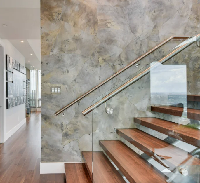 VIKO Modern Led Wooden Stairs Mono Stringer Staircase