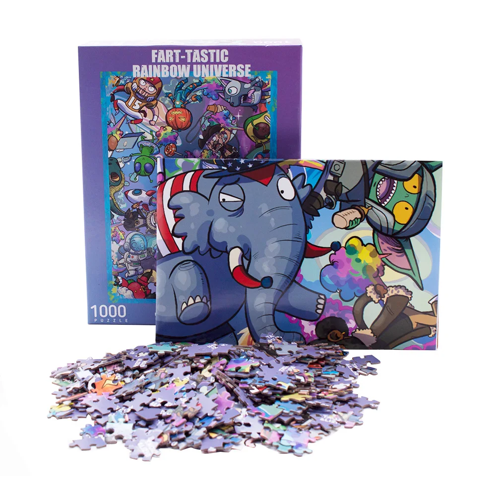 Manufacturer custom blue cardboard puzzle picture printed puzzle 1000 pieces jigsaw puzzles for adults