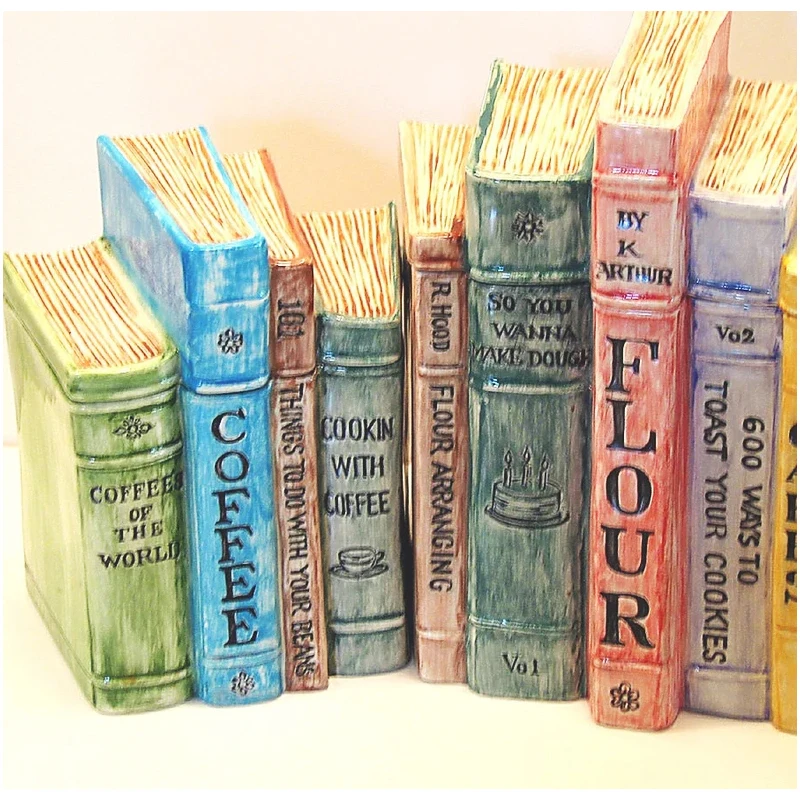 custom beautiful birthday gift unique home decor cookie canister ceramic book shaped jar