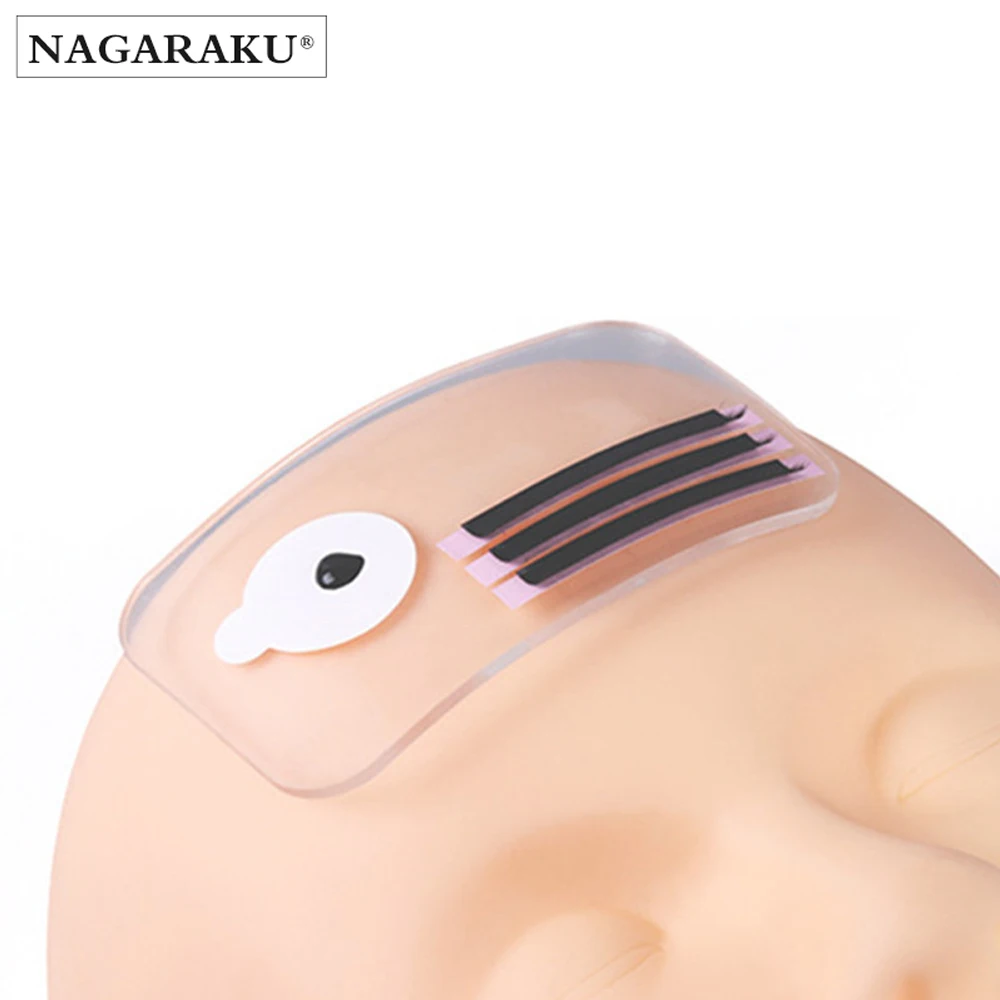 NAGARAKU Eyelash Extension Makeup Silicone Stand Pallet Pad Lash Tray Holder Tool Clear Lash Holder Forehead Sticker Silica Gel