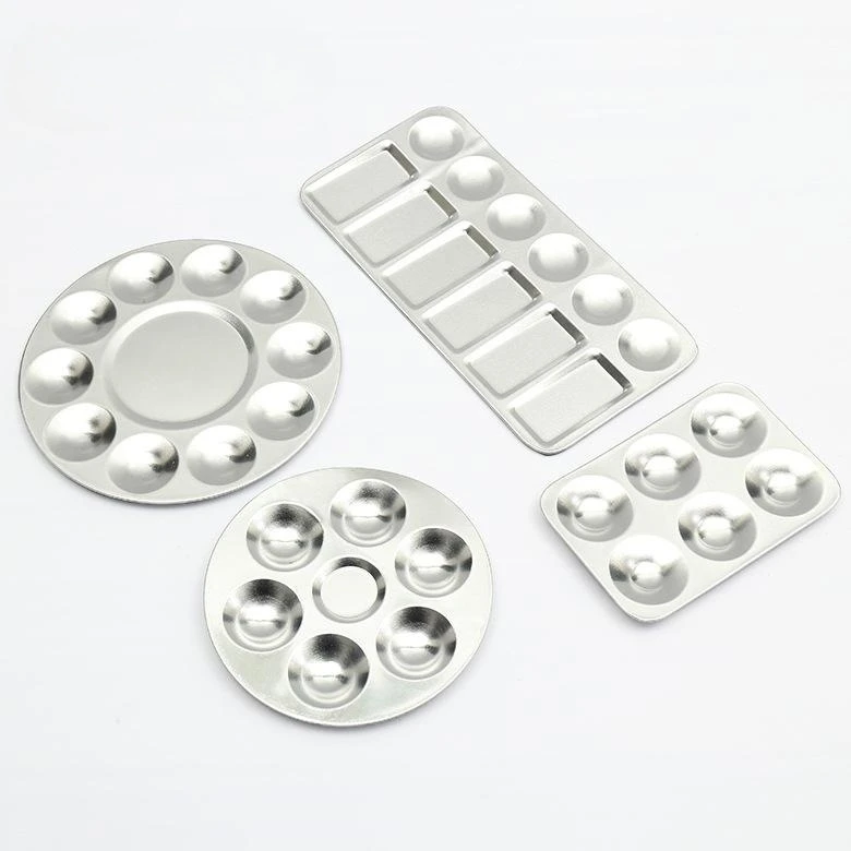 Paint Tray Watercolor Mixing Pallet Metal Artist Color Supplies Art Pallets Stainless Painters Dish Acrylic