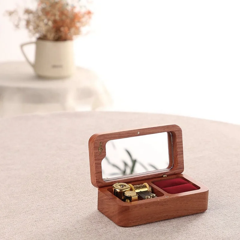 Wholesale Custom Wedding Ring Music Box Rectangular Music Box Engagement Proposal Creative Gift DIY Engraving