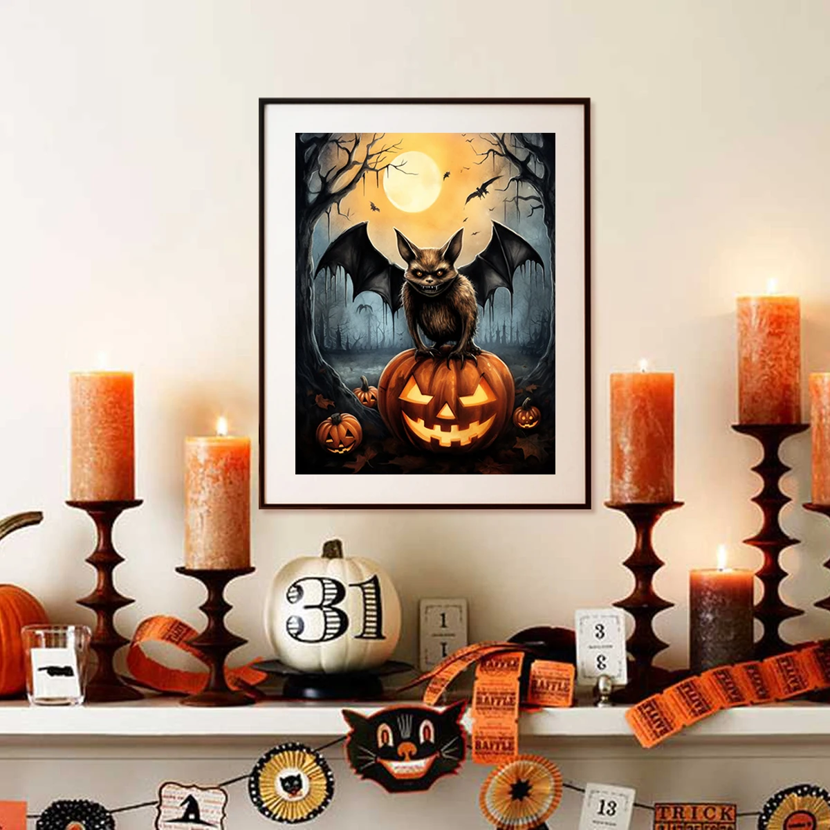 All Saints Series DIY Diamond Painting Bat 5D Full Drill Diamond Painting For Adults Room Decor Crystal Rhinestone Painting