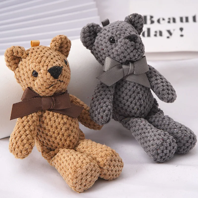 EN71 Handmade Crochet Plush Animal Toys Mini Stuffed Teddy Bear Custom Logo Cute Soft Plushies OEM ODM Children Small Doll Gift